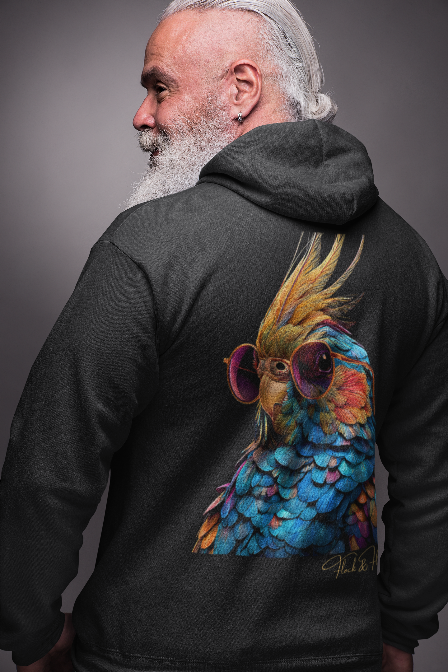 Cockatiel Aviator Hoodie – Limited Edition Bird Lover Streetwear by Flock & Flight