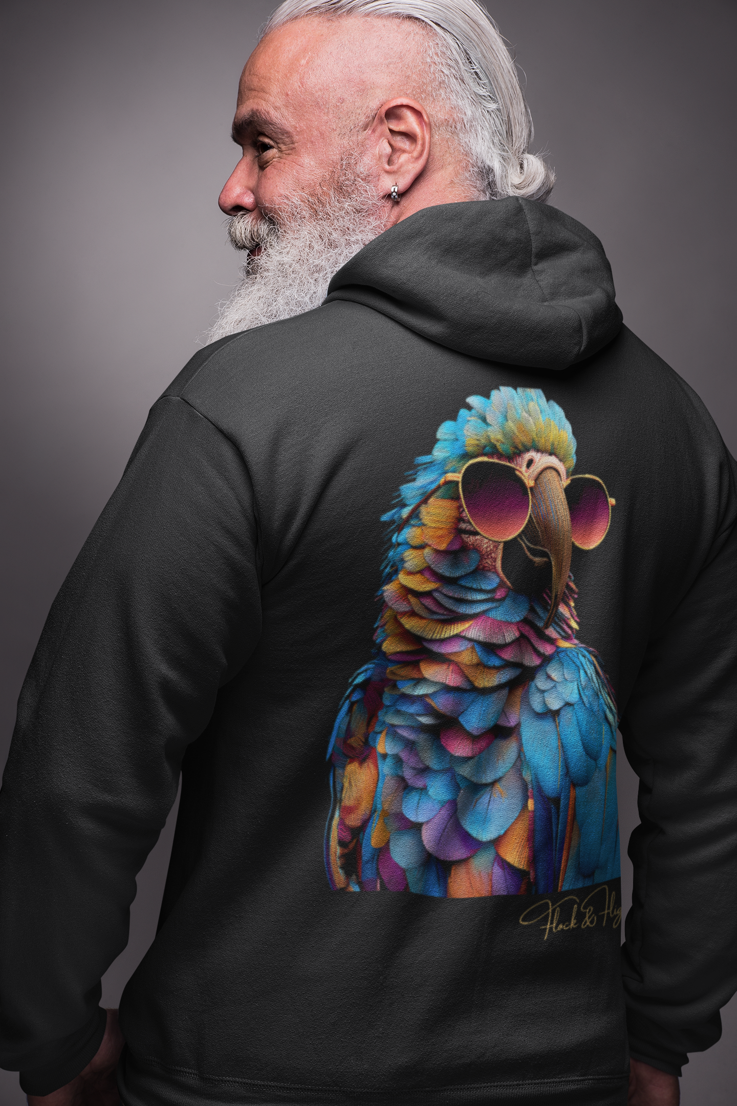 Macaw Aviator Hoodie – Limited Edition Parrot Lover Streetwear by Flock & Flight