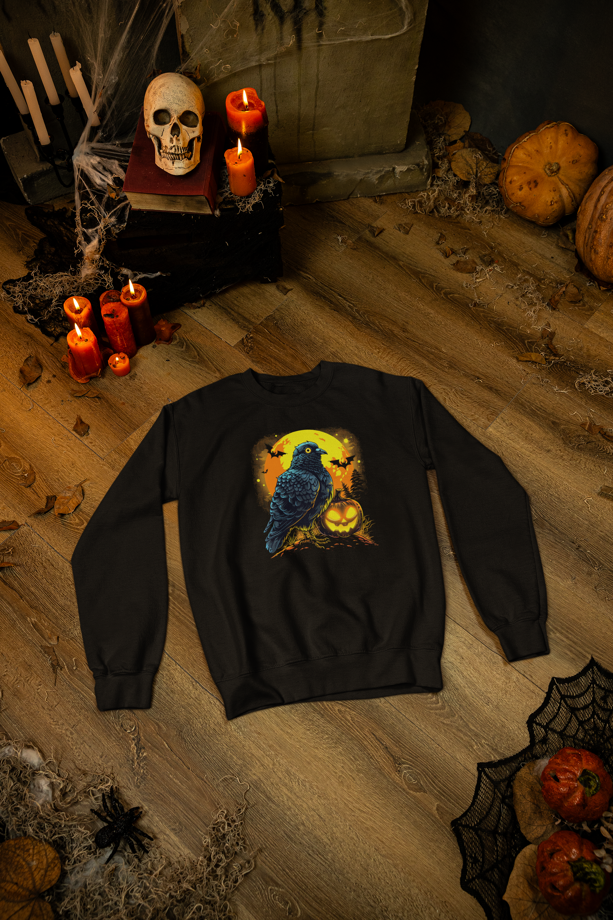 Halloween Pigeon & Pumpkin Sweatshirt – Classic Unisex