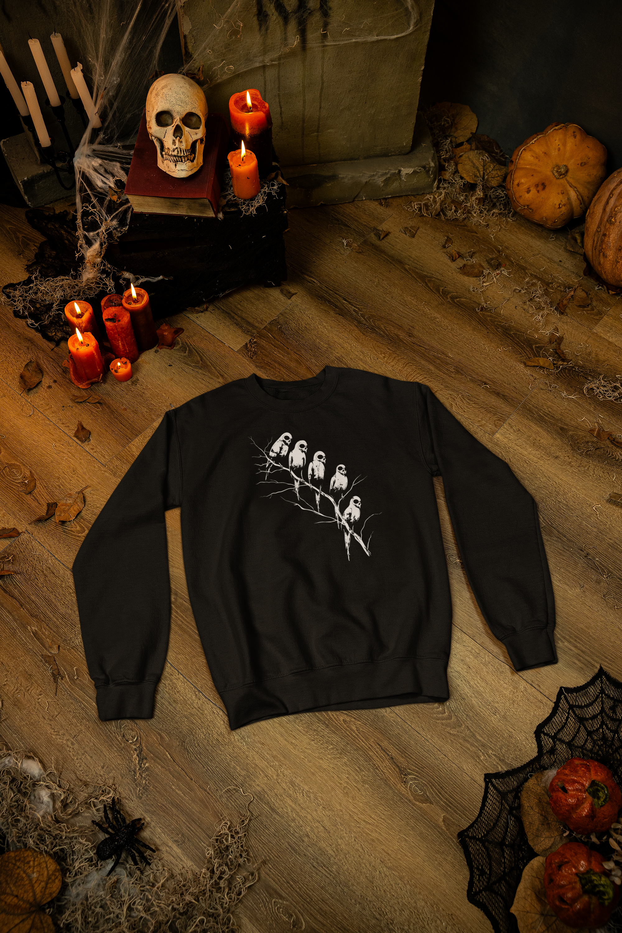 Ghost Flock Halloween Sweatshirt – Spooky Bird Crewneck