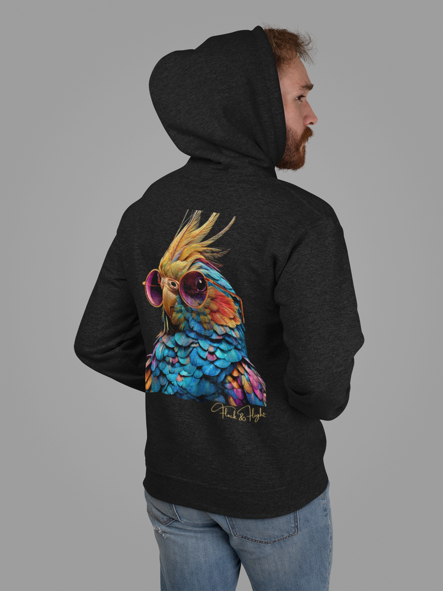 Cockatiel Aviator Hoodie – Limited Edition Bird Lover Streetwear by Flock & Flight