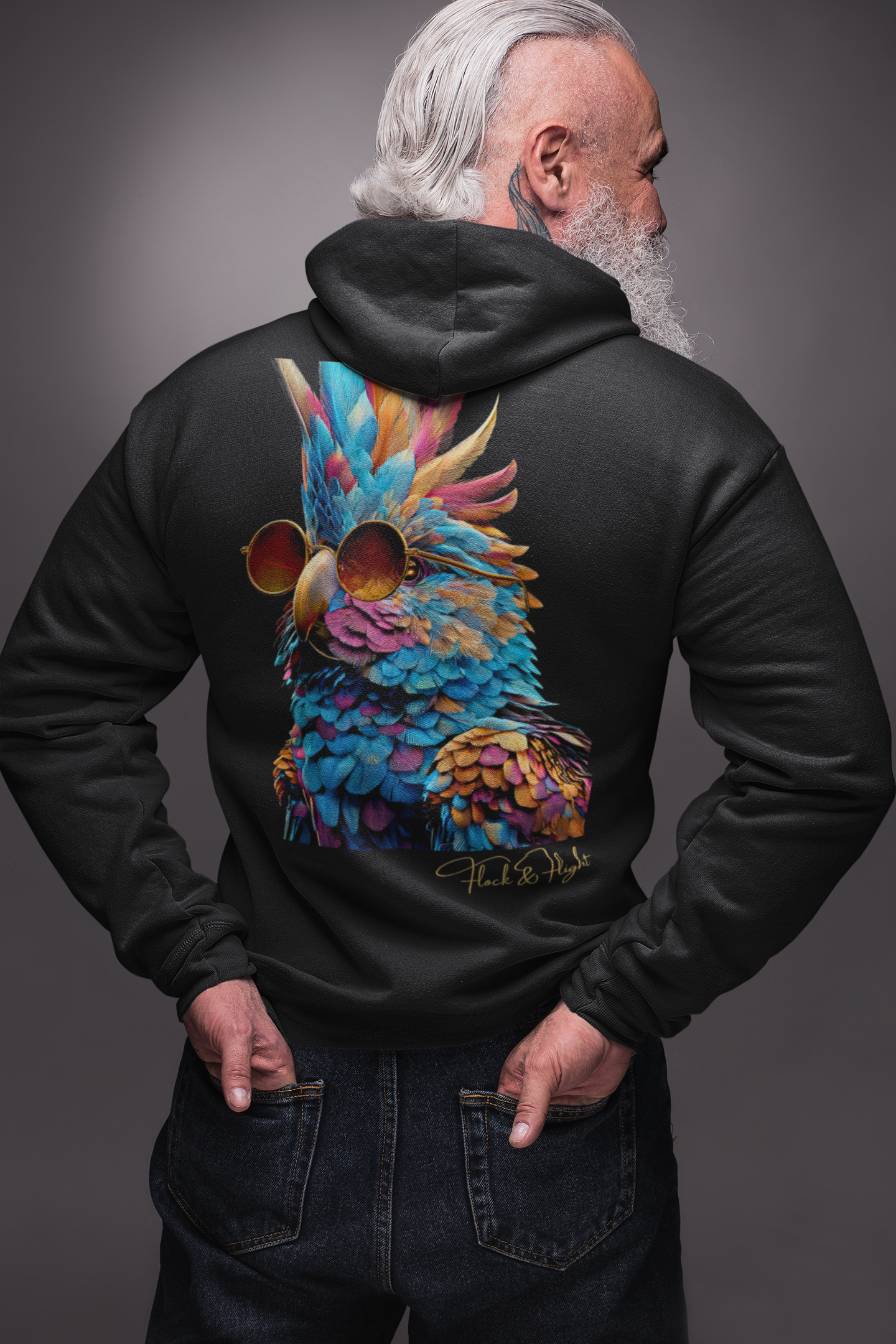 Cockatoo Aviator Hoodie – Limited Edition Parrot Streetwear by Flock & Flight