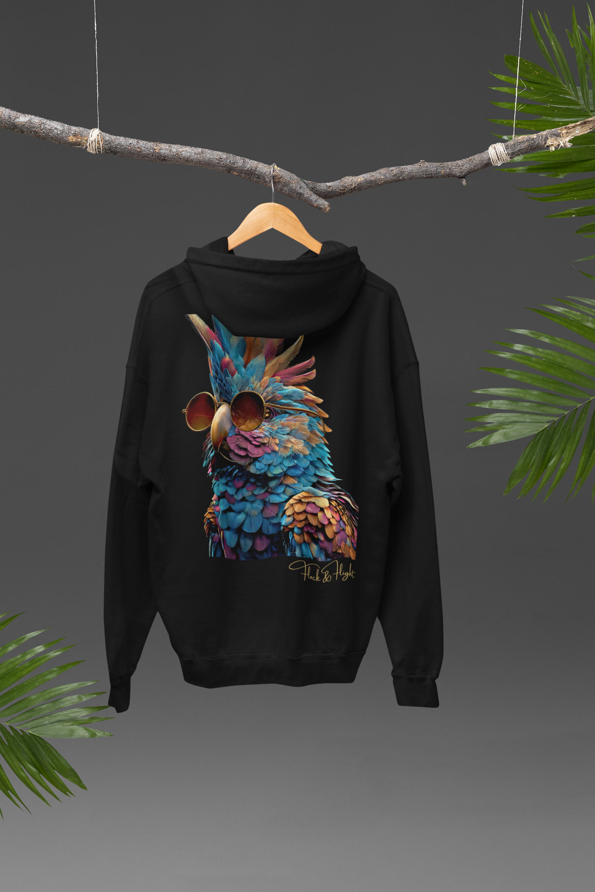 Cockatoo Aviator Hoodie – Limited Edition Parrot Streetwear by Flock & Flight