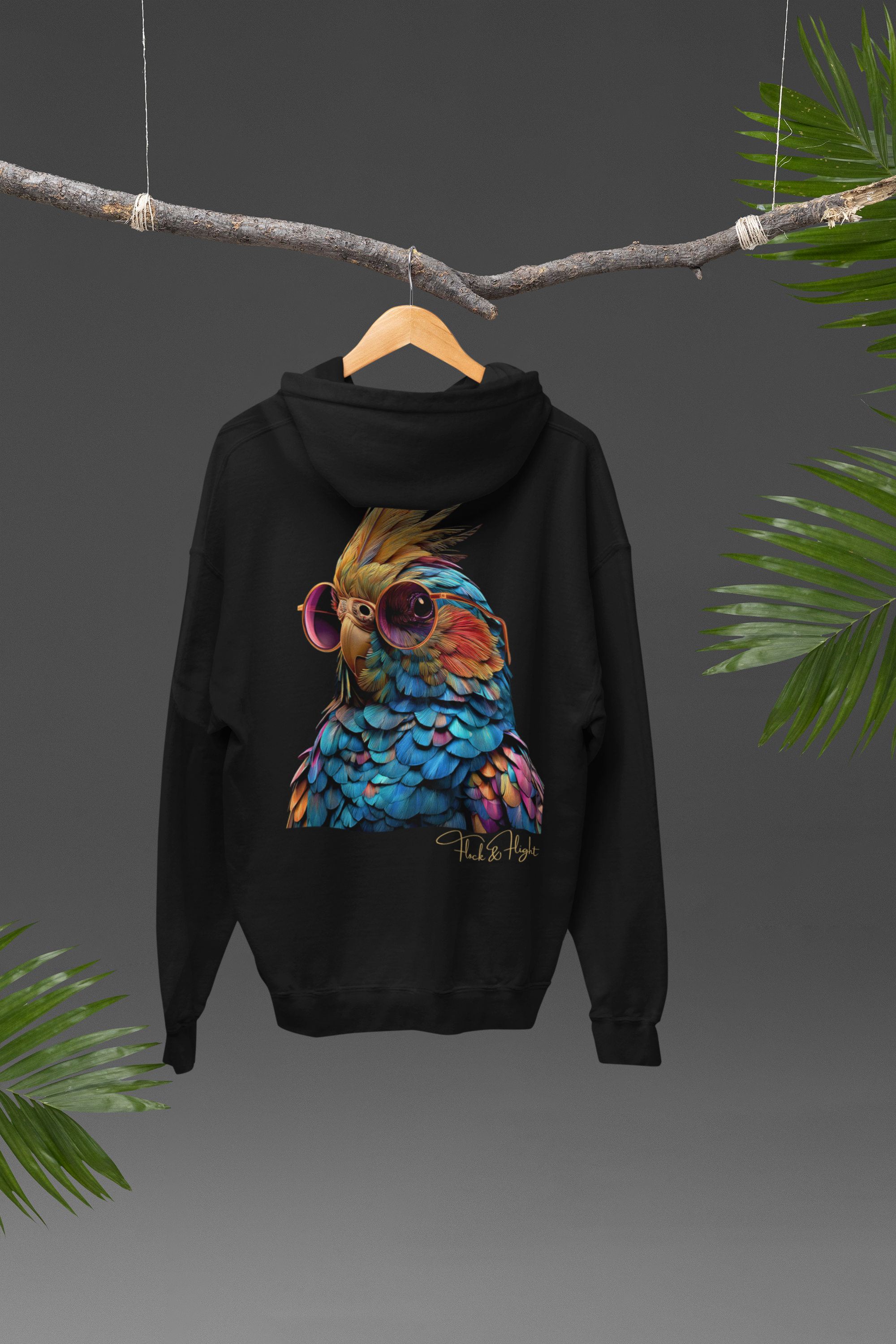 Cockatiel Aviator Hoodie – Limited Edition Bird Lover Streetwear by Flock & Flight