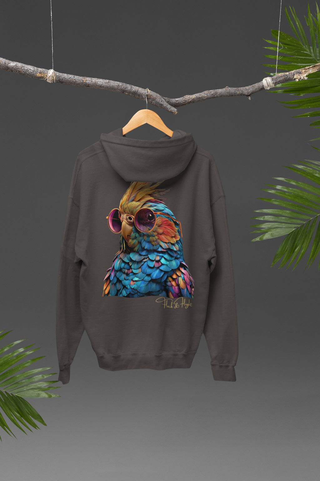 Cockatiel Aviator Hoodie – Limited Edition Bird Lover Streetwear by Flock & Flight