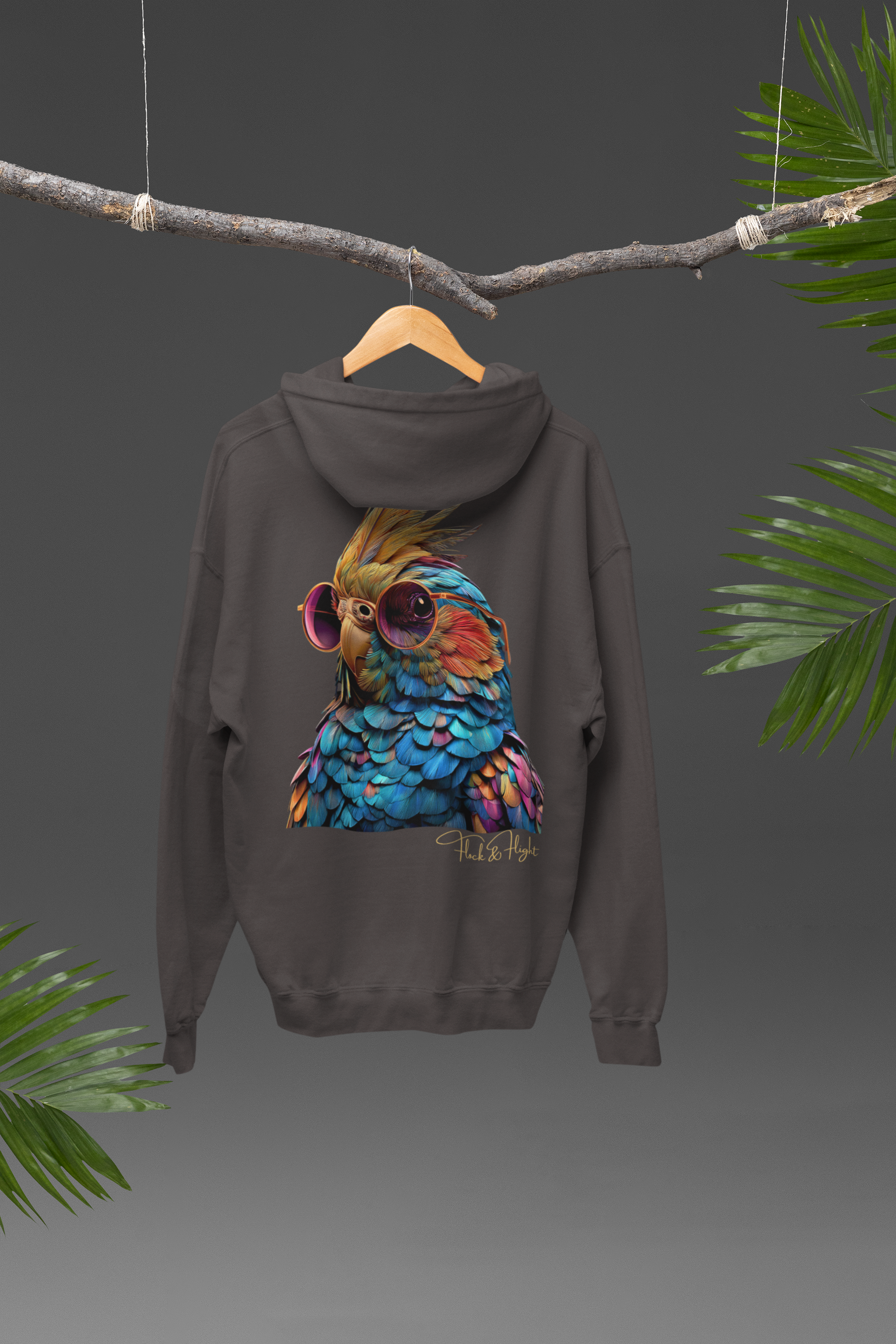 Cockatiel Aviator Hoodie – Limited Edition Bird Lover Streetwear by Flock & Flight