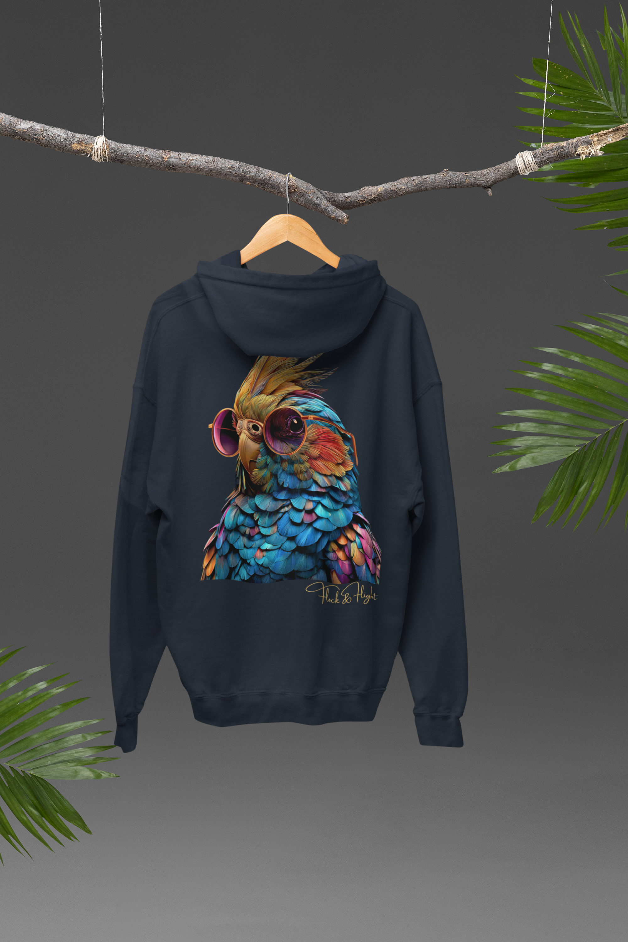 Cockatiel Aviator Hoodie – Limited Edition Bird Lover Streetwear by Flock & Flight