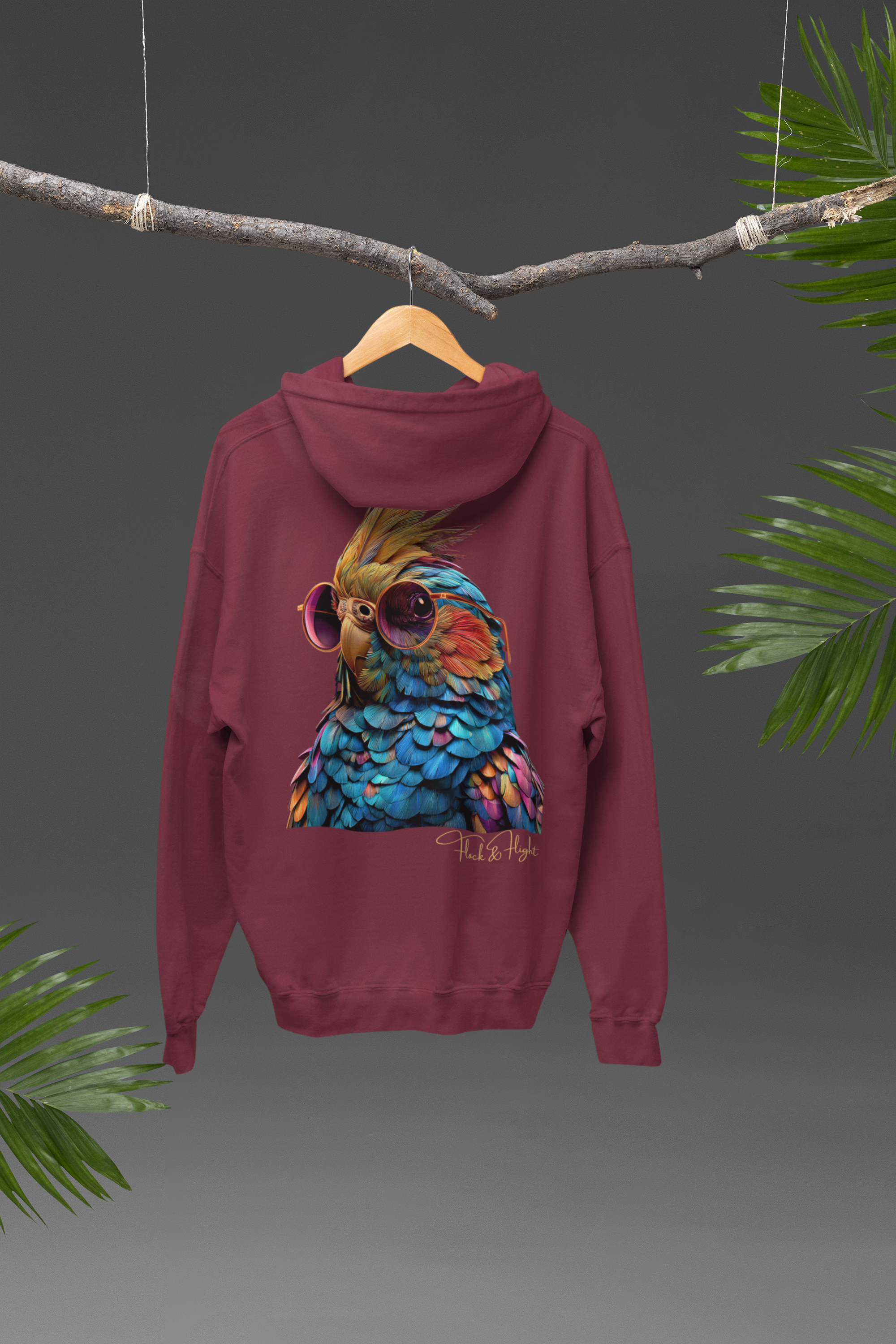 Cockatiel Aviator Hoodie – Limited Edition Bird Lover Streetwear by Flock & Flight
