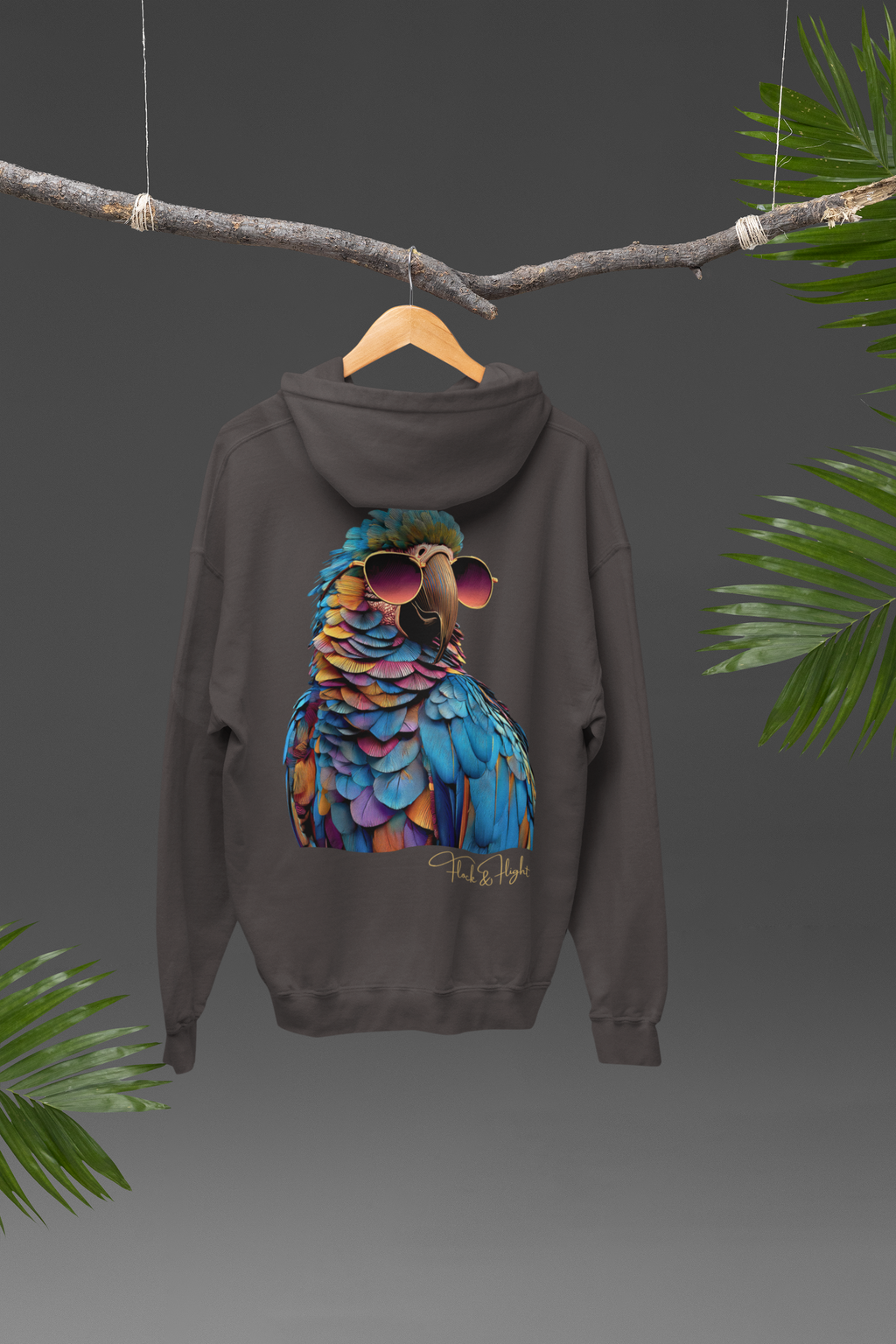Macaw Aviator Hoodie – Limited Edition Parrot Lover Streetwear by Flock & Flight