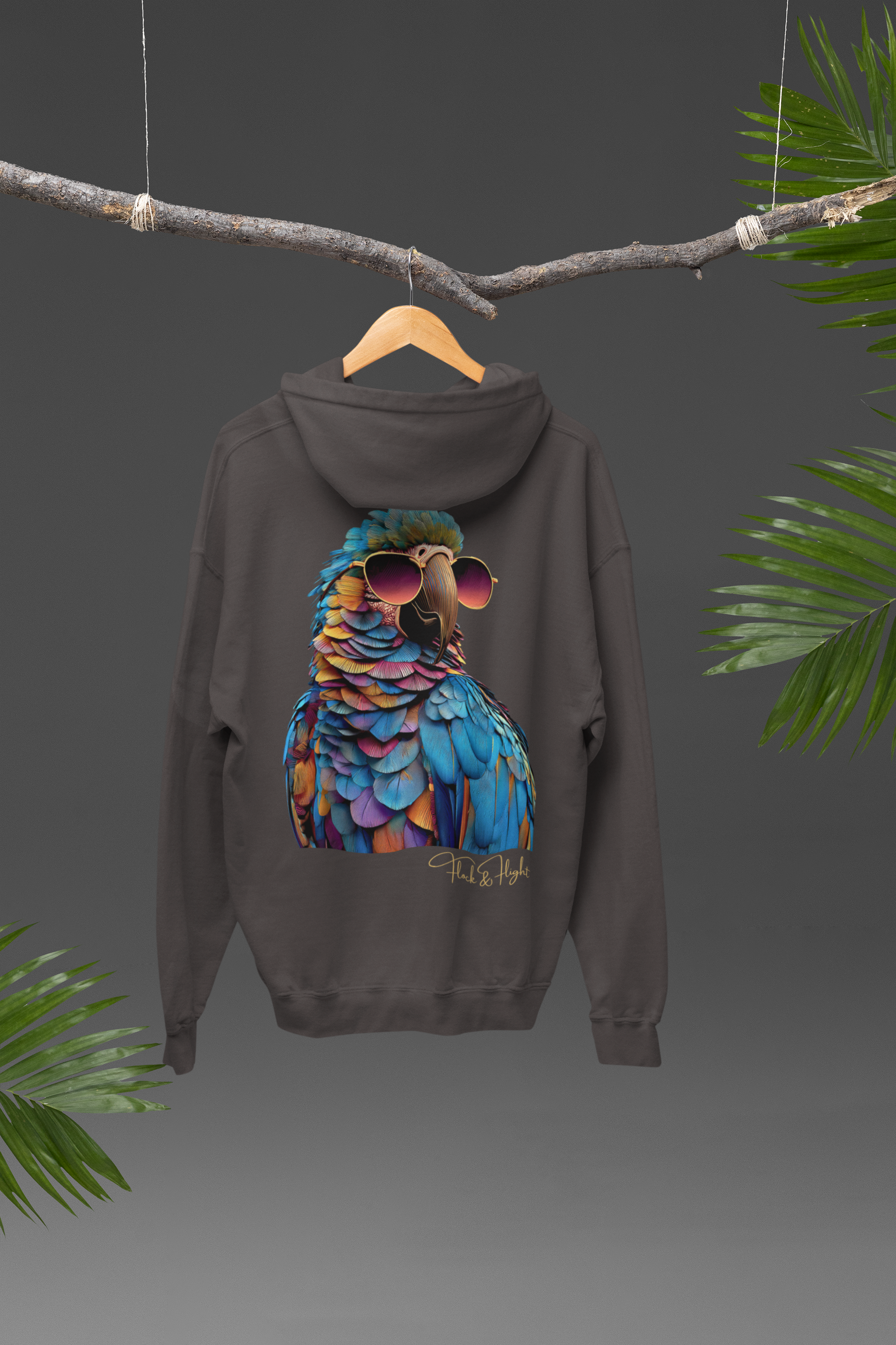 Macaw Aviator Hoodie – Limited Edition Parrot Lover Streetwear by Flock & Flight