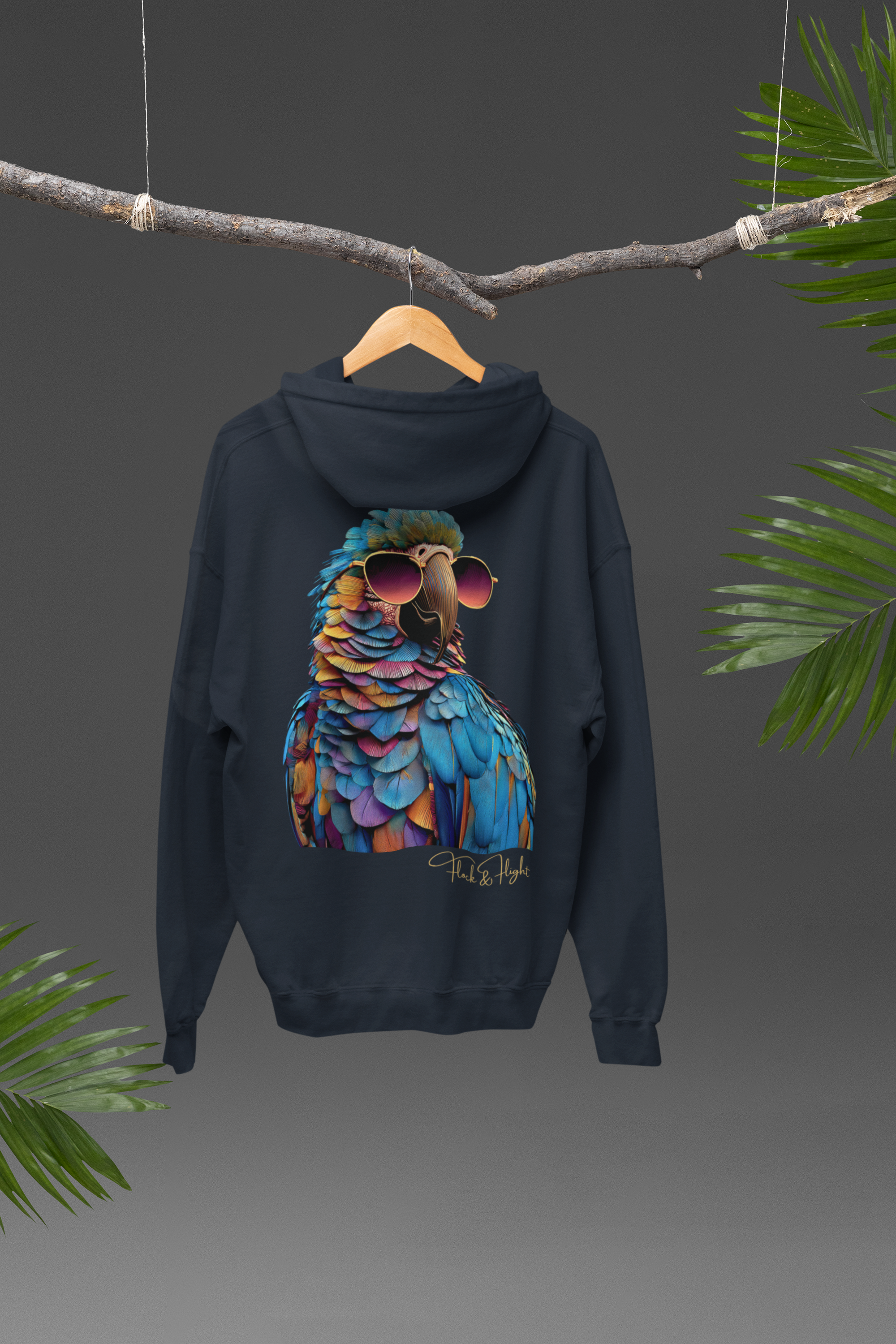 Macaw Aviator Hoodie – Limited Edition Parrot Lover Streetwear by Flock & Flight