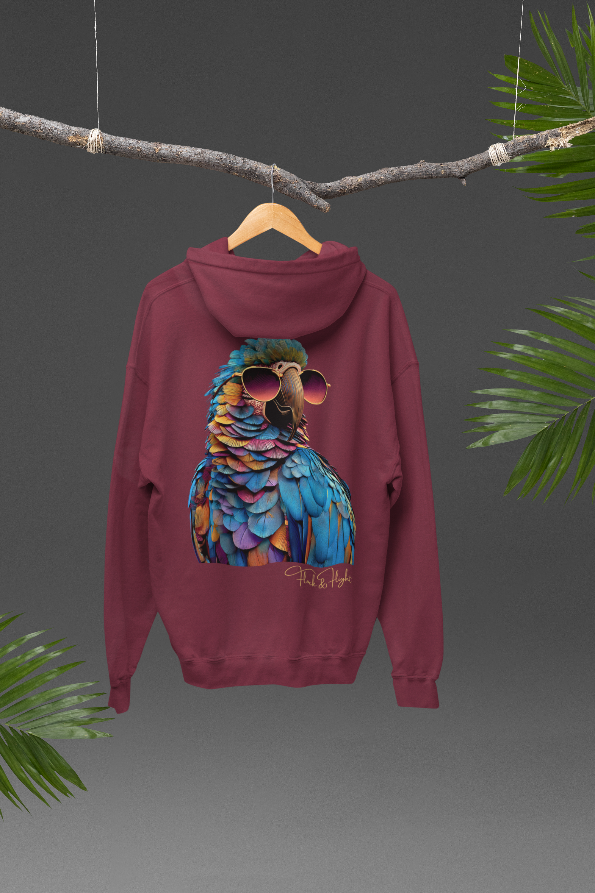 Macaw Aviator Hoodie – Limited Edition Parrot Lover Streetwear by Flock & Flight