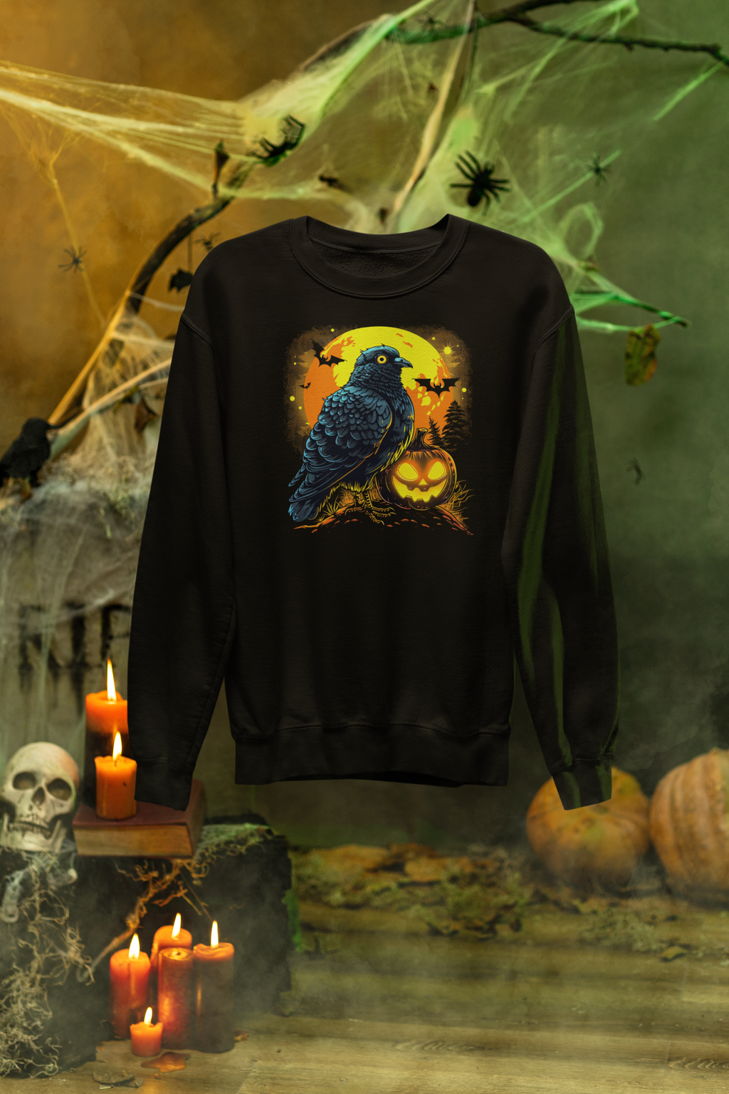 Halloween Pigeon & Pumpkin Sweatshirt – Classic Unisex