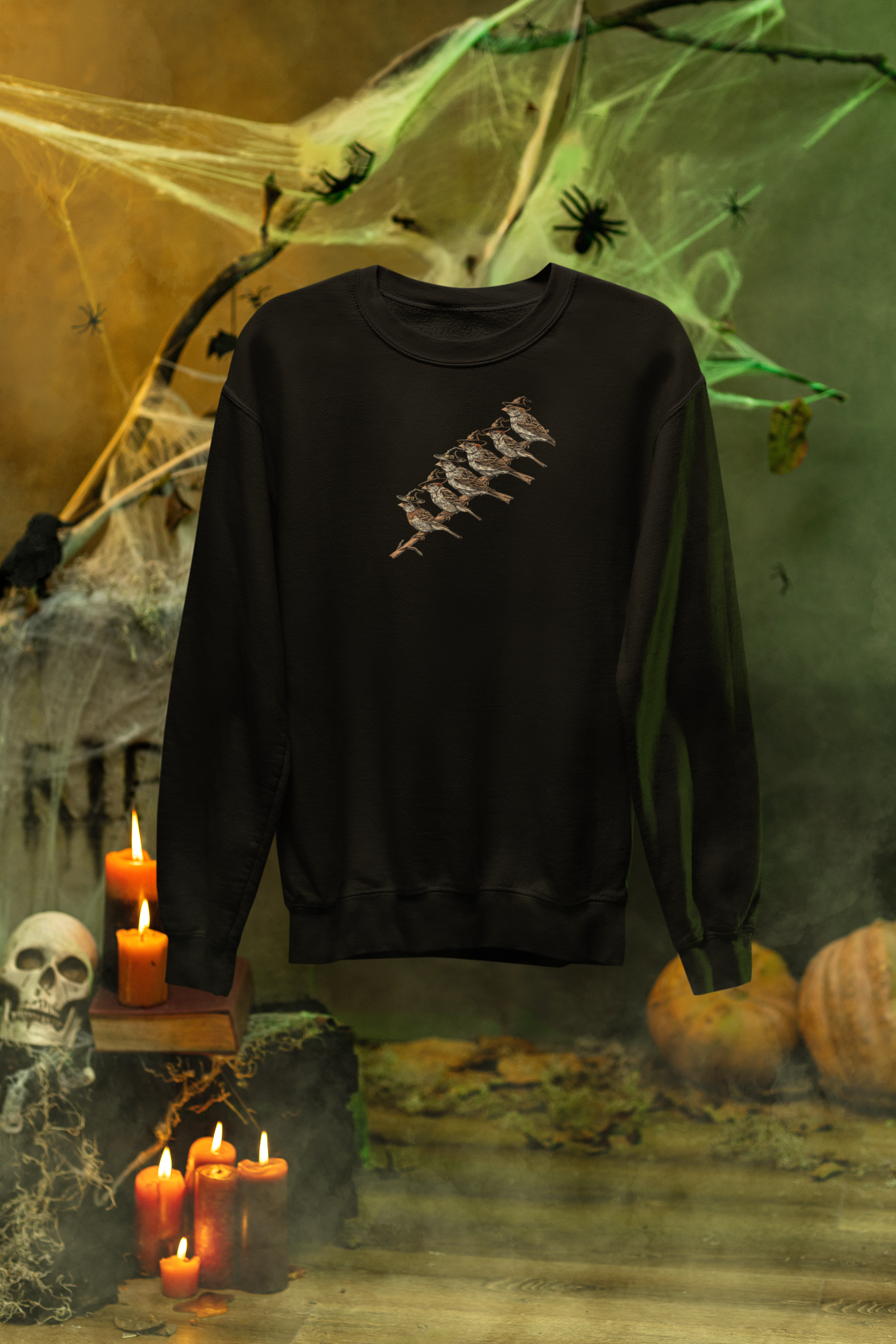 Witch Finch Flock Sweatshirt – Spooky Season Crewneck