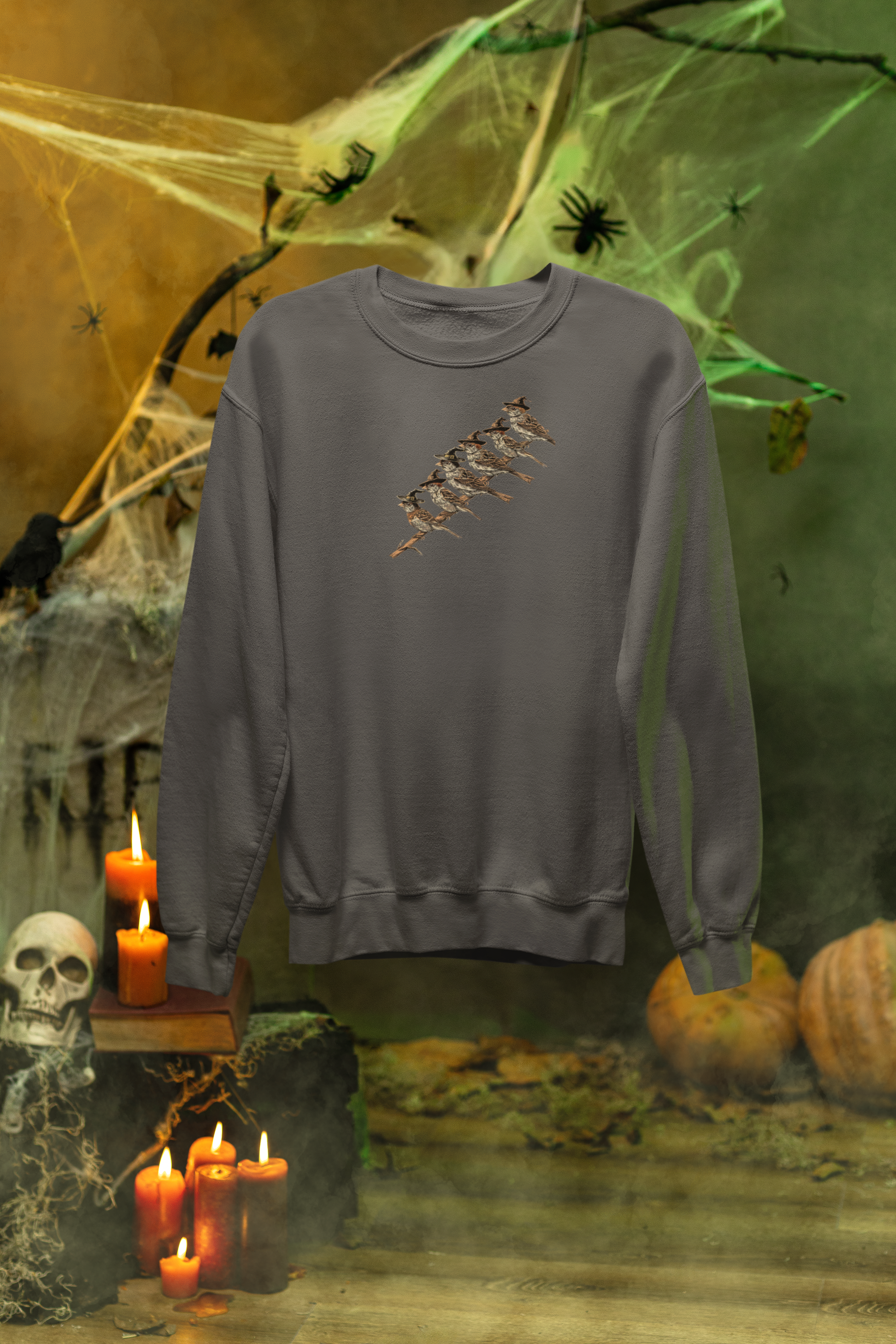 Witch Finch Flock Sweatshirt – Spooky Season Crewneck