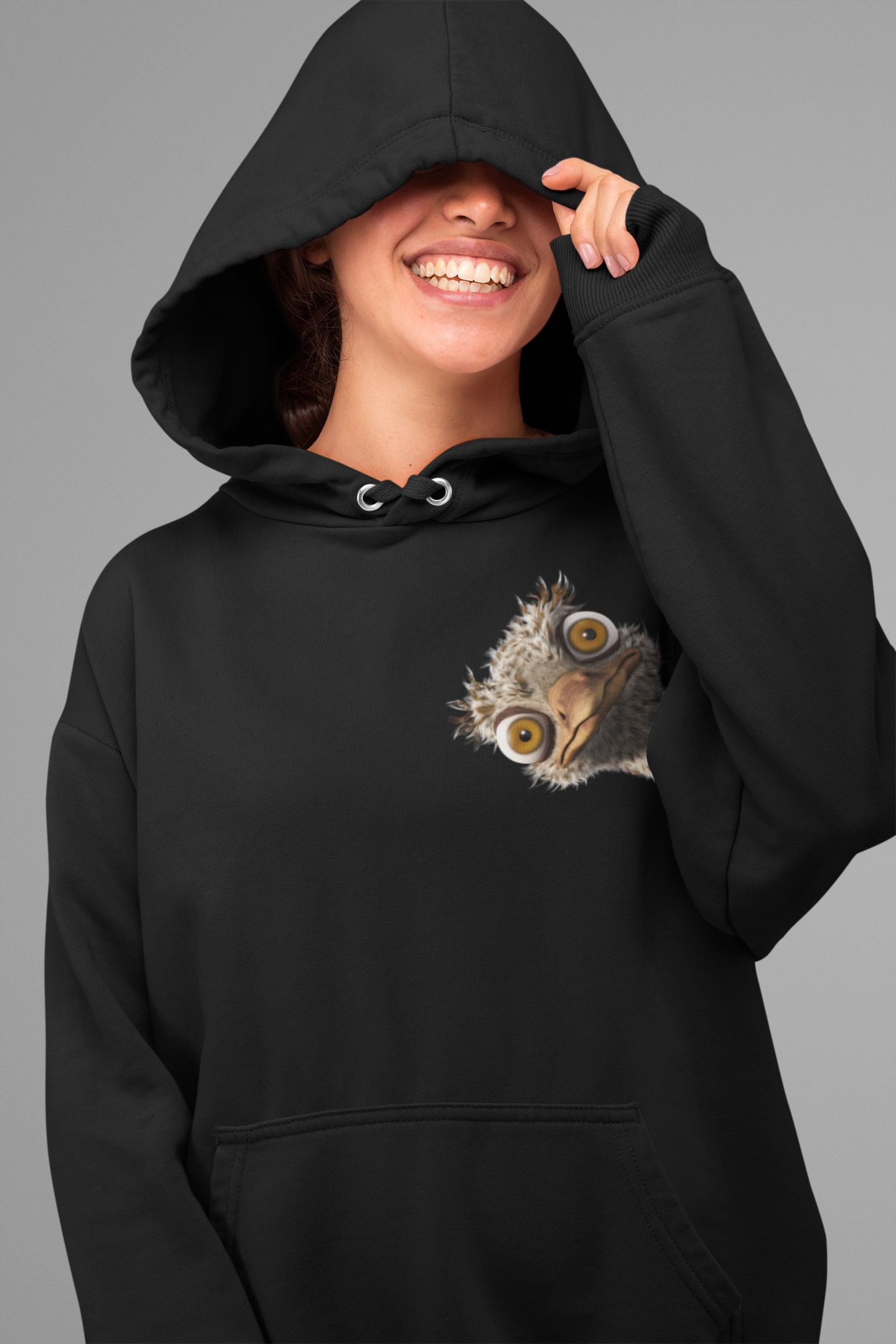 Cheeky Ostrich Peek Hoodie - Flock & Flight Exclusive
